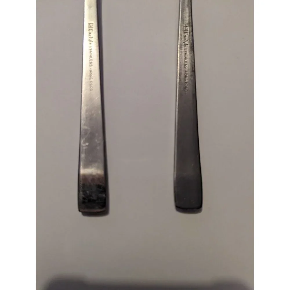 VTG CARLYLE Hong Kong stainless cameo pattern lot‎ 2 tablespoons replacement